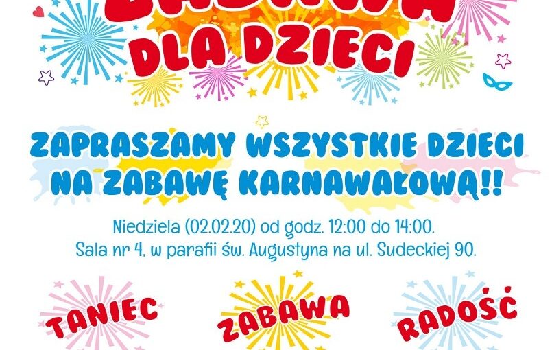 Zabawa karnawałowa dla dzieci z całej parafii | 2 lutego